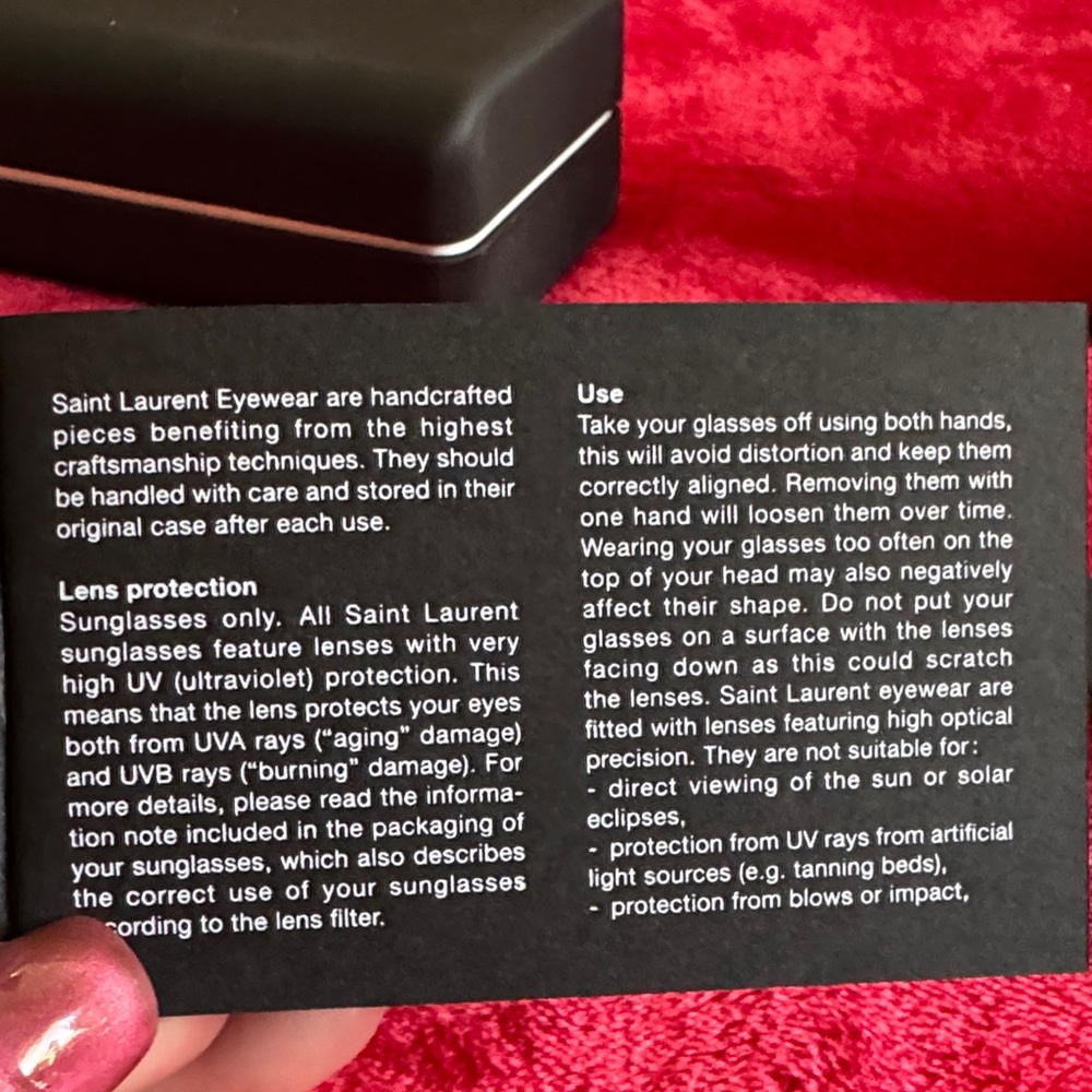 Saint Laurent Black Leather Authentic Sunglasses case. - Picture 5 of 7